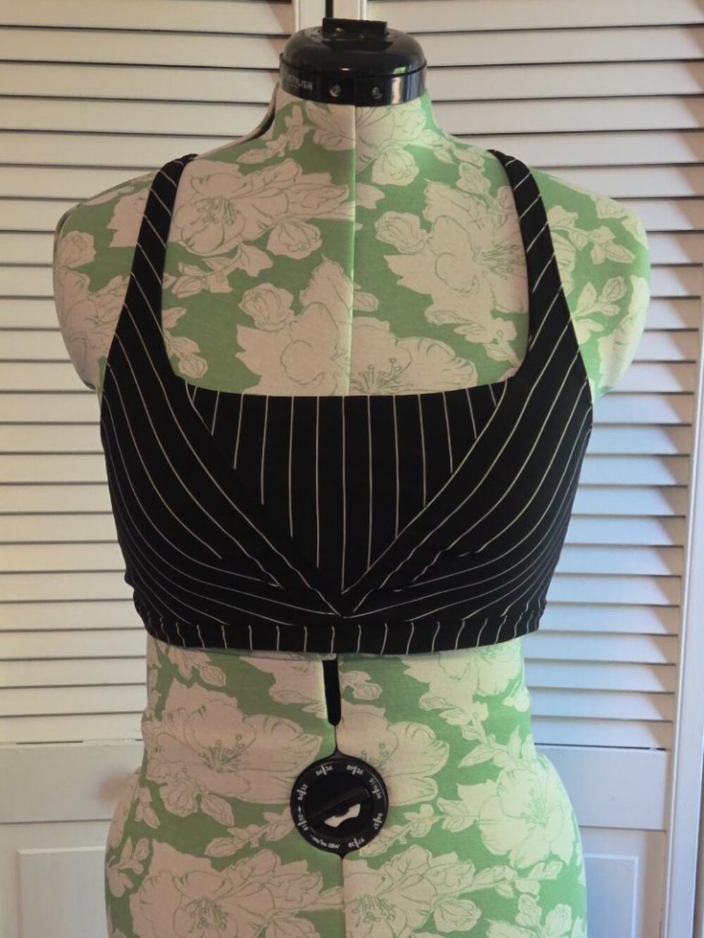 Black Pinstripe Crop Top
